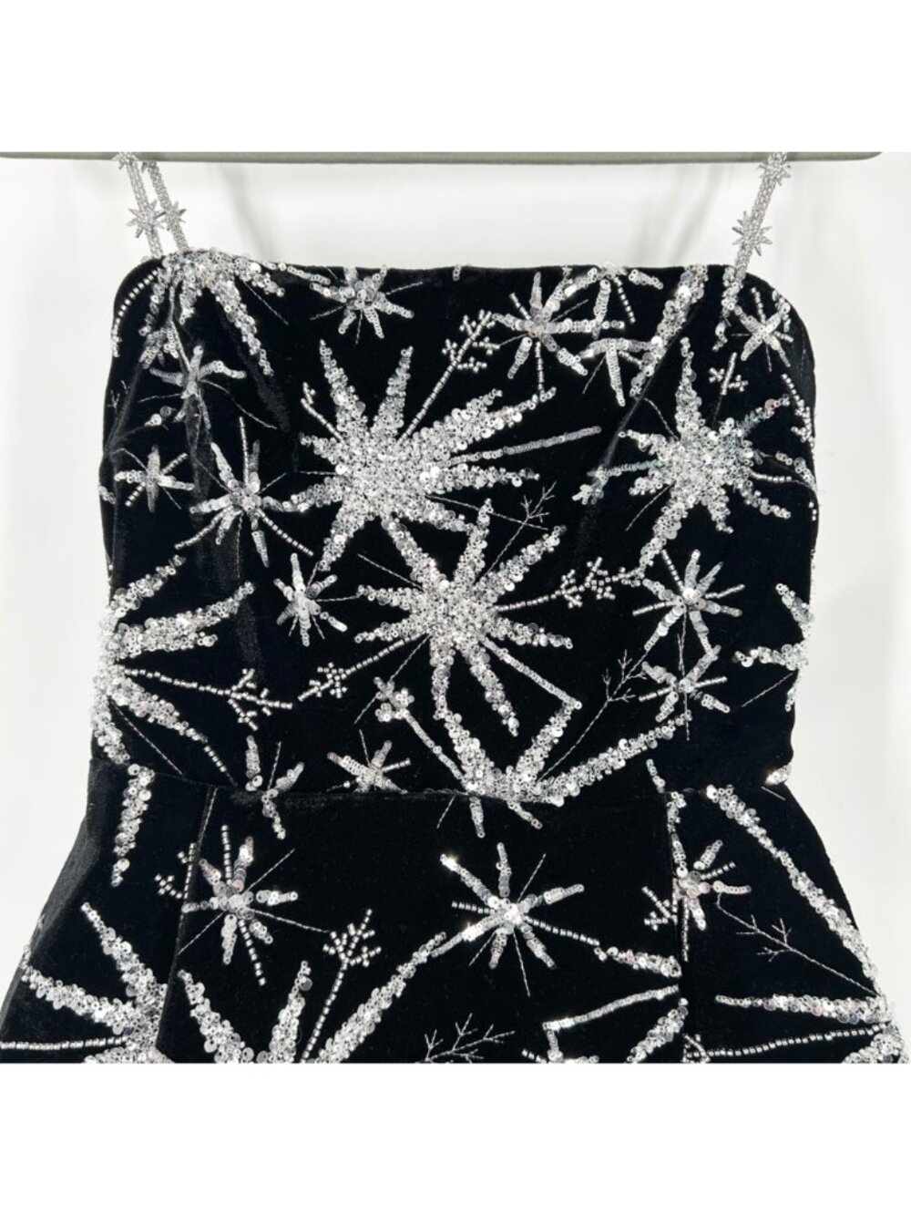 NWT Nadine Merabi Stella Star Embellished Velvet Dress - Picture 4 of 10